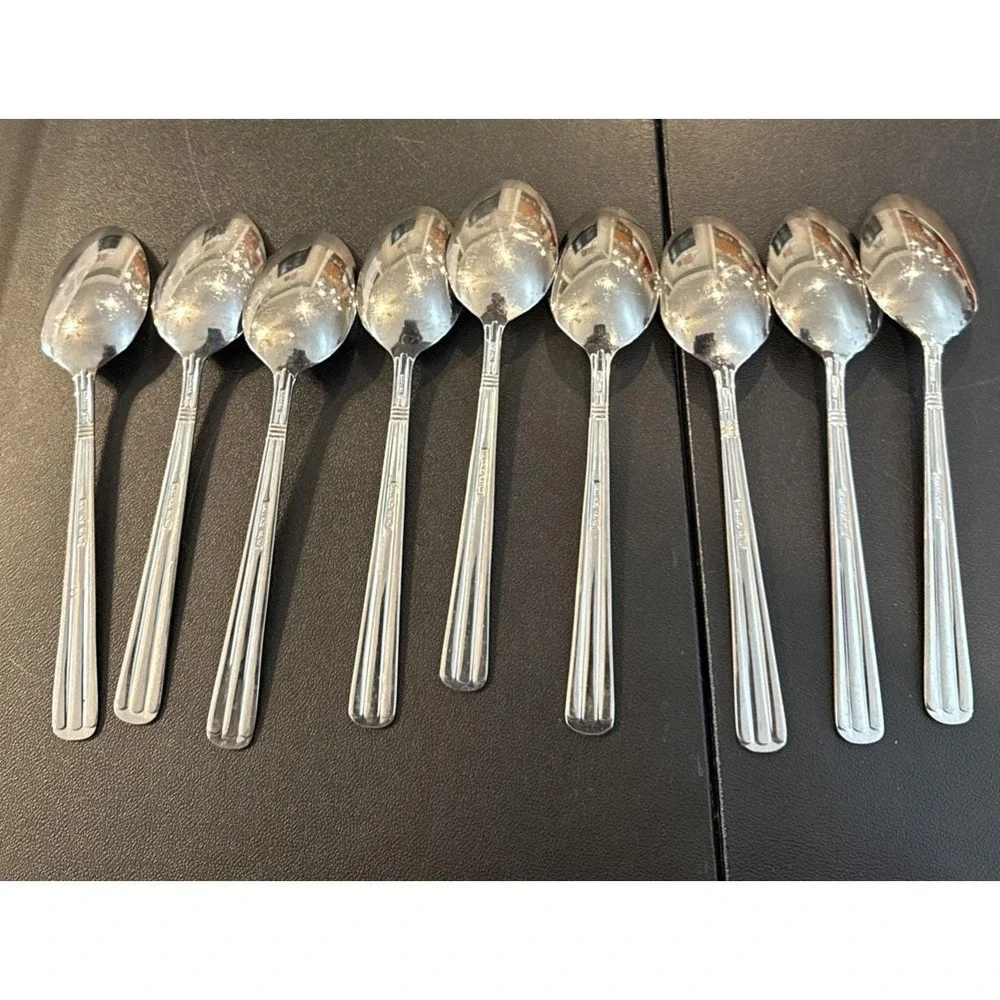 Wallace Centennial Soup Spoons Spoon 18/10 Stainless Steel Flatware Set Of 9